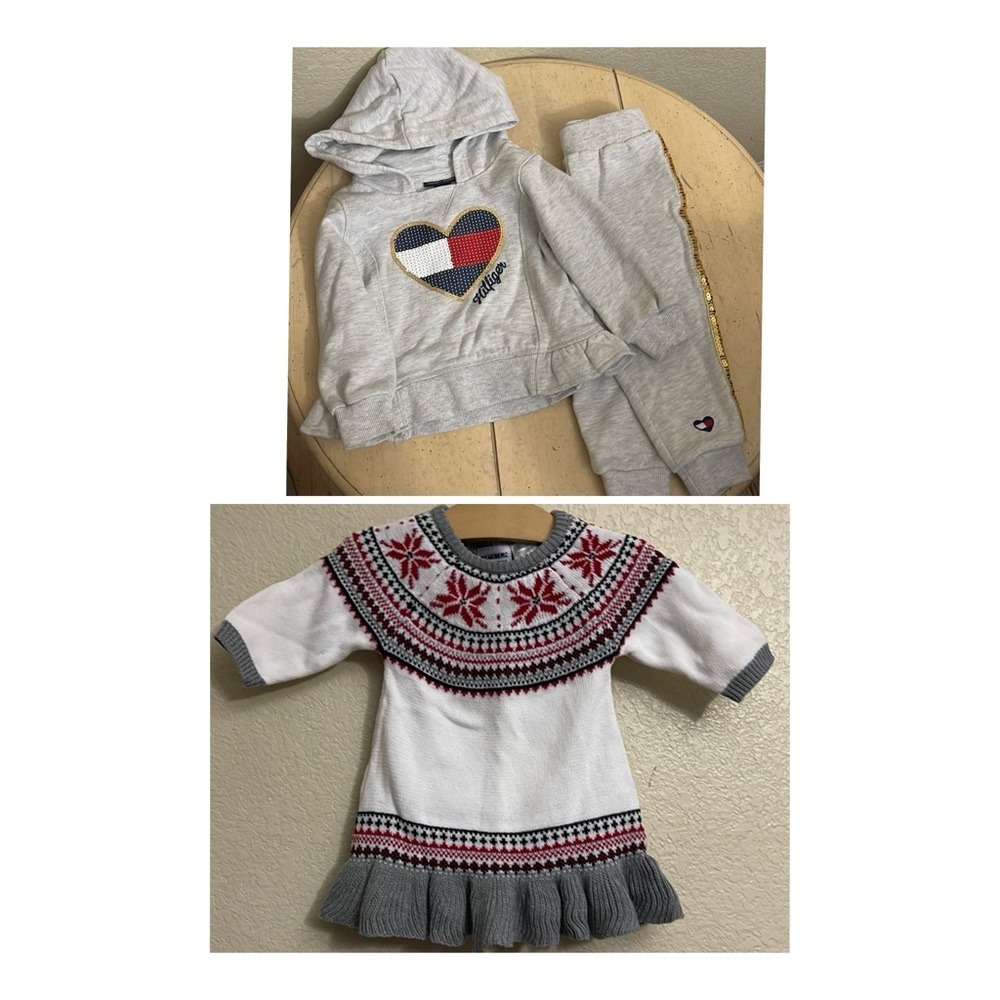 Tommy Hilfiger Jogger Set & Blueberi Boulevard Fair Isle Sweater Dress Kids 18M